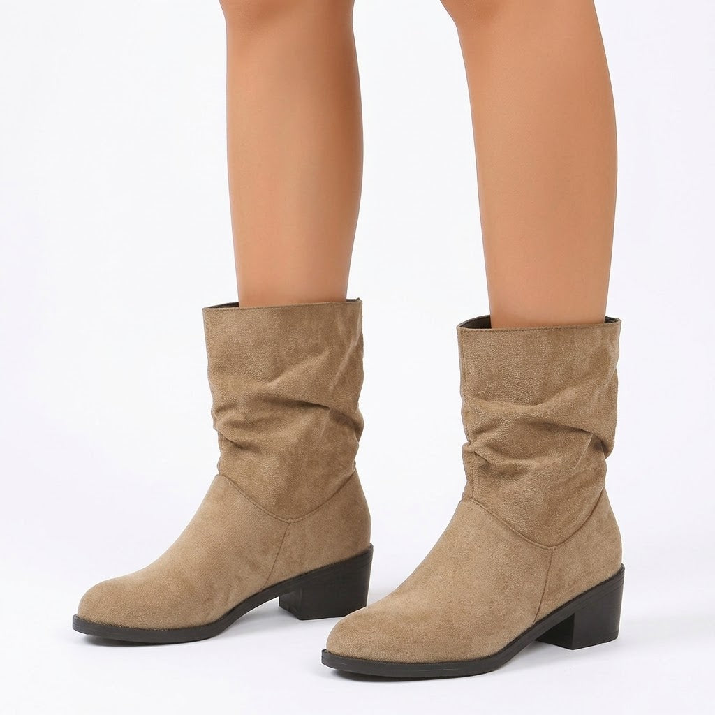 Bottines western vintage en daim