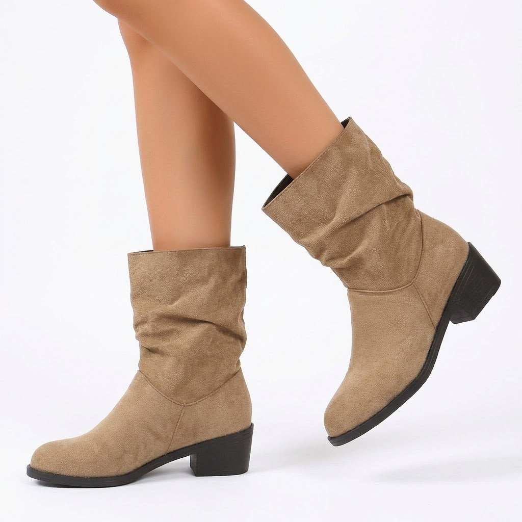 Bottines western vintage en daim