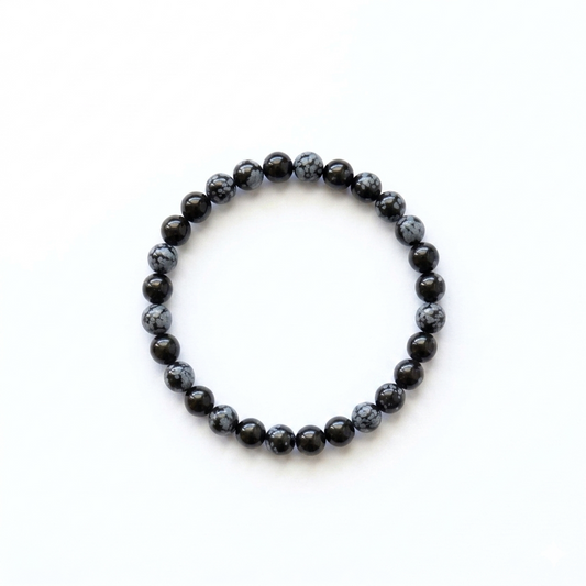 Obsidian snow bracelet